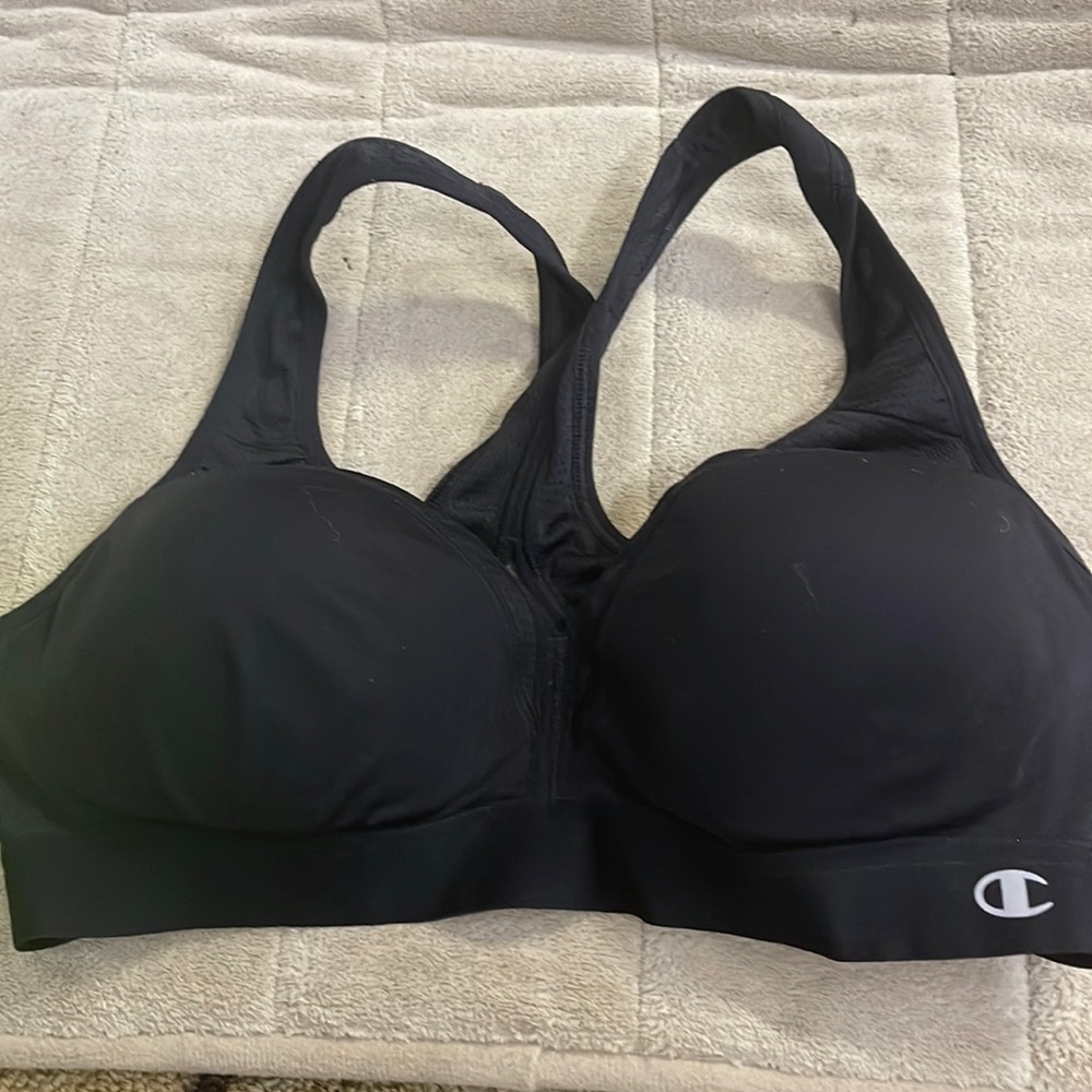 Black champion brand sports bra